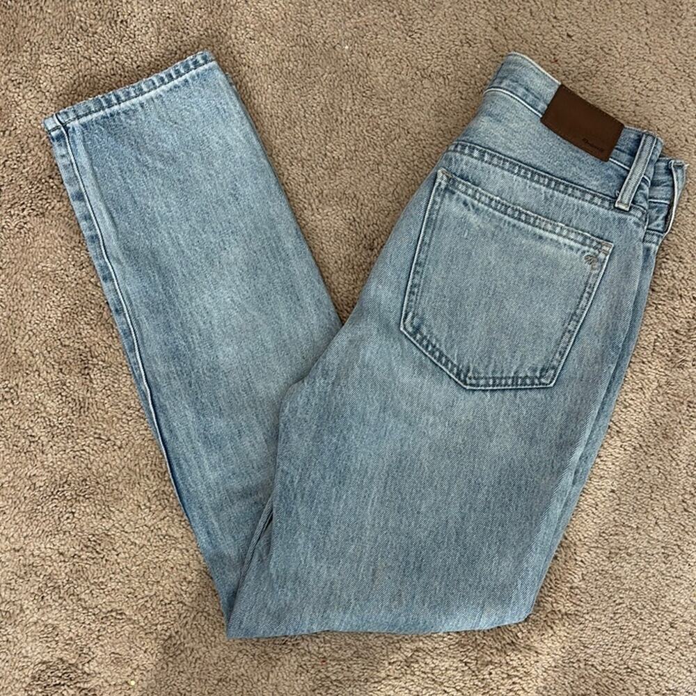 Madewell Straight Leg Blue Denim Jeans Classic The Perfect Vintage Distressed 26